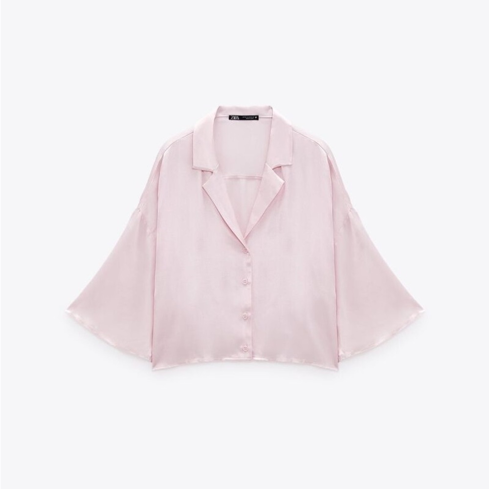 beautiful pink zara satin top